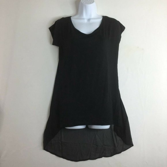 Milan Kiss Women's Black Short Sleeve Transparent Back Mini Dress Size S - Picture 2 of 10